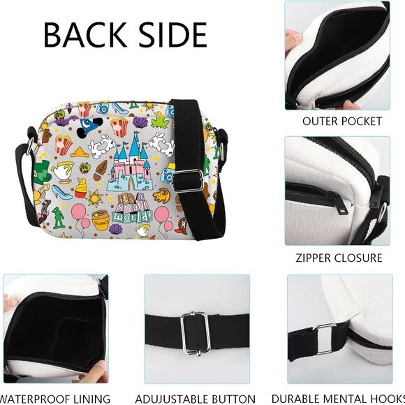 Chic Small World Magic Castle Shoulder Bag - Perfect for Outdoor Activities - Picture 4 of 7